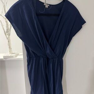 Navy Blue V-Neck Dress